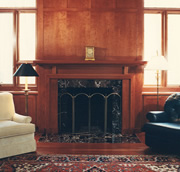CHERRY LIBRARY FIREPLACE WALL